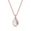 Mother Of Pearl Teardrop Urn Ashes Necklace – Rose Gold 1 Mother Of Pearl Teardrop Urn Ashes Necklace – Rose Gold -Fashion Accessories Teardrop MOP Ashes Urn Necklace Front Rose