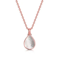 Mother Of Pearl Teardrop Urn Ashes Necklace – Rose Gold