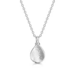 Mother Of Pearl Teardrop Urn Ashes Necklace – Silver