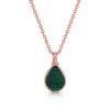 Malachite Teardrop Urn Ashes Necklace – Rose Gold -Fashion Accessories Teardrop Malachite Ashes Urn Necklace Front Rose
