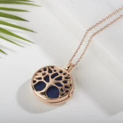 Tree Of Life Locket – Rose Gold -Fashion Accessories Tree Rose Gold 2
