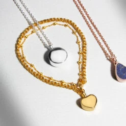 Small Round Ashes Urn Necklace – Silver -Fashion Accessories Urn Flatlay