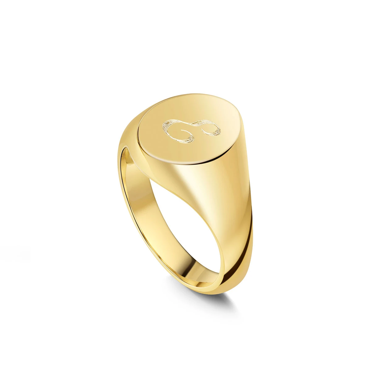 Oval Personalised Signet Ring – 18K Gold Plated Solid Silver 3 Oval Personalised Signet Ring – 18K Gold Plated Solid Silver