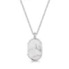 Small Howlite Dog Tag Locket – Silver -Fashion Accessories WOMENS DCLK 002287 HOWLITE SS HERO