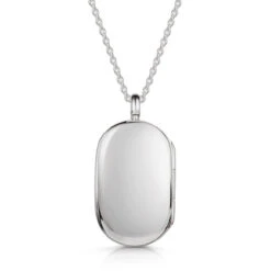 Small Lapis Dog Tag Locket – Silver 15 Small Lapis Dog Tag Locket – Silver -Fashion Accessories WOMENS DCLK 002287 HOWLITE SS REVERSE