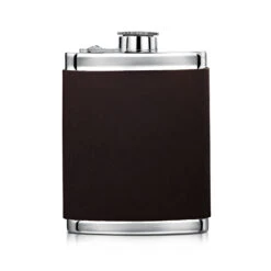 Personalised Pewter Hip Flask With Black Leather Wrap -Fashion Accessories Wentworth Hip Flask 2