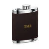 Personalised Pewter Hip Flask With Black Leather Wrap -Fashion Accessories Wentworth Hip Flask 3