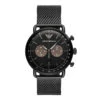 Emporio Armani Armani Ion Plated Black Steel Mens Watch 1 Emporio Armani Armani Ion Plated Black Steel Mens Watch -Fashion Accessories armani mens black watch