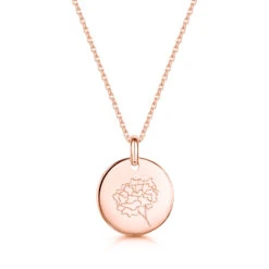 Birth Flower Personalised Necklace – Rose Gold -Fashion Accessories birth flower hero2 rose