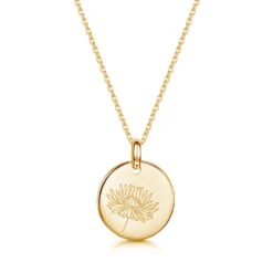Birth Flower Personalised Necklace – Gold -Fashion Accessories birth flower hero3 gold