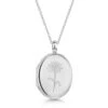 Birth Flower Oval Locket – Silver -Fashion Accessories birthflower locket silver apr