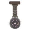 Nurses Engraved Fob Watch – Gunmetal Silver -Fashion Accessories black nurse watch front