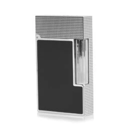 Dupont Line 2 Microdiamond Head Platinum Lighter – Black -Fashion Accessories black side