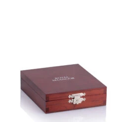 Royal Selangor Small Presentation Hip Flask – Dark Wood -Fashion Accessories boxed selangor hip flask dark closed 1