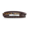 Brown Leather & Tigers Eye Name Bar Bracelet – MEDIUM -Fashion Accessories brown leather personalised bracelet for men hero medium