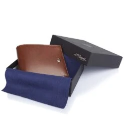 Dupont Line D Leather Wallet – Brown -Fashion Accessories brown wallet in box