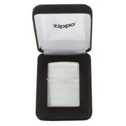 Solid Sterling Silver Brushed Zippo Lighter -Fashion Accessories brushed solid silver zippo lighter box