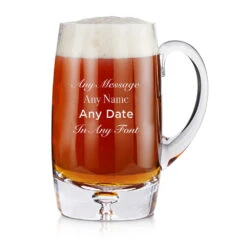 Personalised Bubble Base Beer Glass Tankard