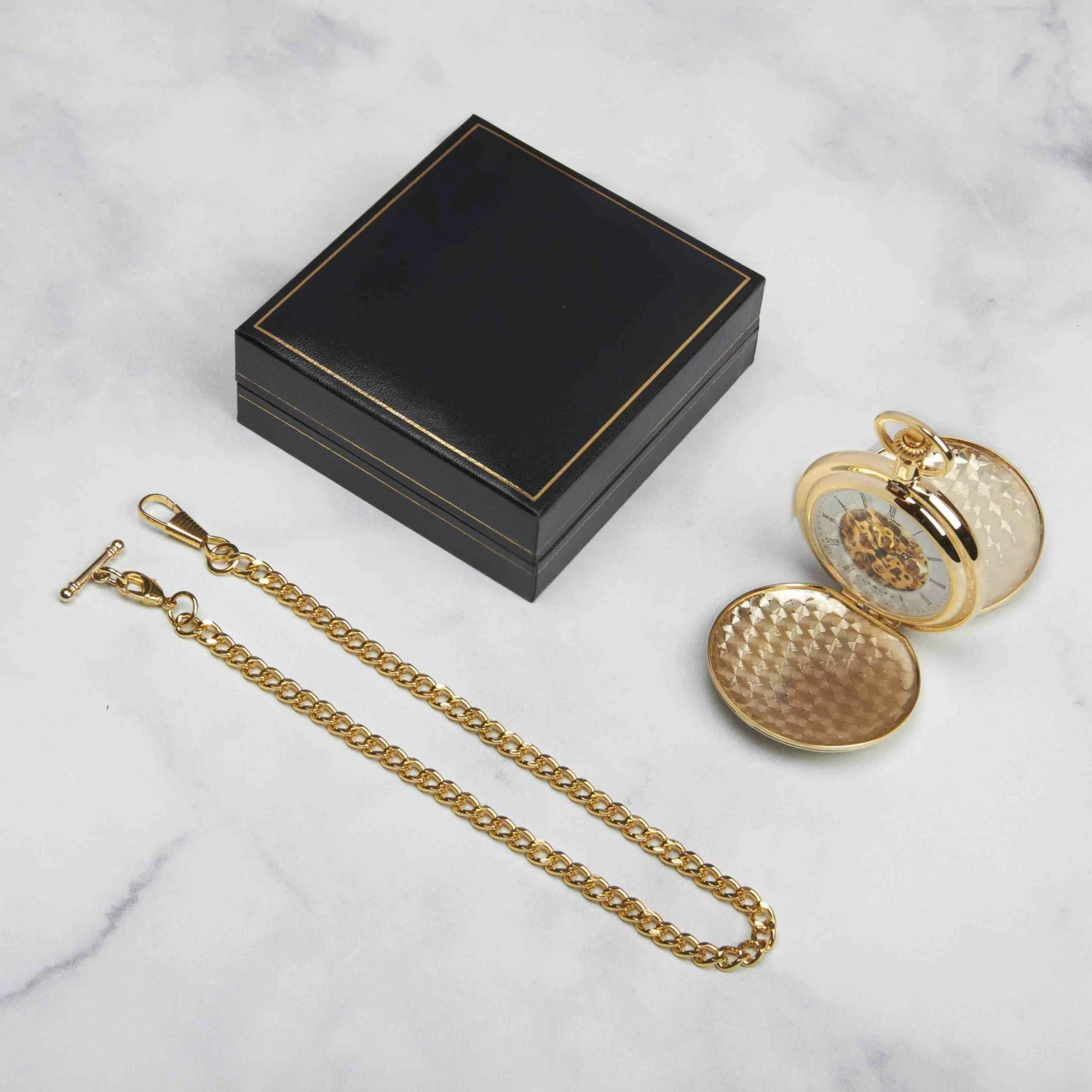 Double Hunter Skeleton Pocket Watch – Gold 10 Double Hunter Skeleton Pocket Watch – Gold - Image 8