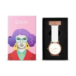 Coluri Silicone Fob Nurses Watch -Fashion Accessories coluri leather white dial box