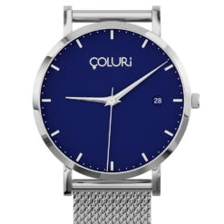 Coluri Silver Mesh Nurse Watch – Blue 12 Coluri Silver Mesh Nurse Watch – Blue -Fashion Accessories coluri silver mesh nurse fob blue dial close