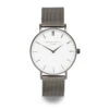 Gunmetal Mesh Strap Engraved Watch -Fashion Accessories dark grey mesh strap engraved watch