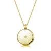 Diamond Round Engraved Locket – Gold -Fashion Accessories diamond round locket gold