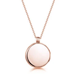 Coral Modern Round Locket – Rose Gold 21 Coral Modern Round Locket – Rose Gold -Fashion Accessories diamond round locket rose reverse 2
