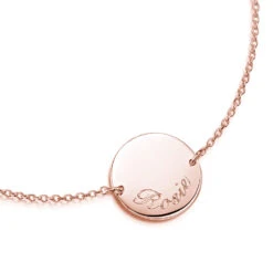 Disc Chain Personalised Bracelet – Rose Gold -Fashion Accessories disc bracelet zoom rose