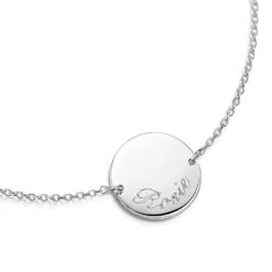 Disc Chain Personalised Bracelet – Silver -Fashion Accessories disc personalised bracelet zoom