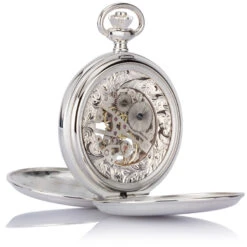 Solid Silver Pocket Watch – Full Hunter -Fashion Accessories double hunter silver pocket watch reverse 1