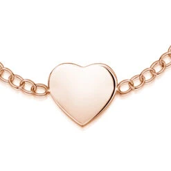 Heart Chain Personalised Bracelet – Rose Gold -Fashion Accessories engraving rose heart bracelet
