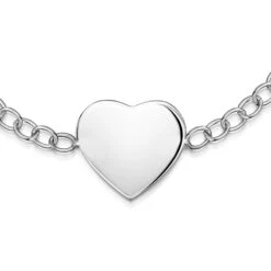 Silver Heart Chain Personalised Bracelet -Fashion Accessories engraving silver heart bracelet