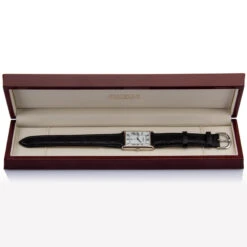 Solid Silver Watch – Oblong -Fashion Accessories gents silver square watch in box