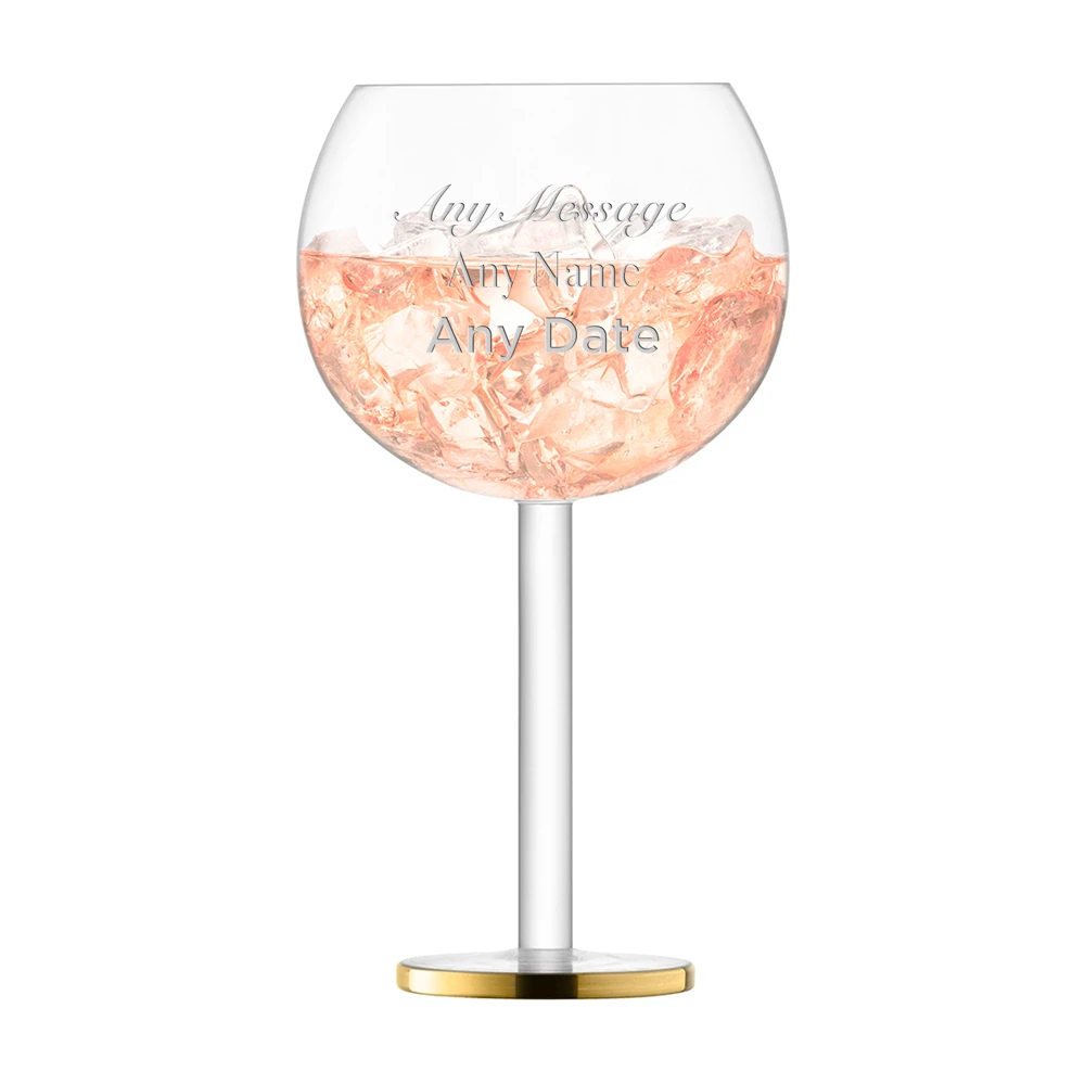 Personalised Luca Gold Gin Glass 3 Personalised Luca Gold Gin Glass