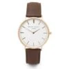 Rose Gold Case & Brown Leather Strap Watch -Fashion Accessories gold case brown leather strap watch