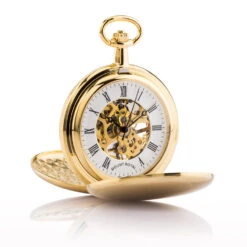 Double Hunter Mechanical Pocket Watch – Gold