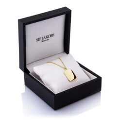 Pendant Follina Pianura Quadrato – 18K Gold Plated -Fashion Accessories gold oblong personalised necklace in box