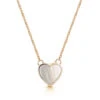 Small Pearl Heart Engraved Necklace – Gold -Fashion Accessories gold pearl heart necklace front
