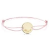 Pink Personalised Friendship Bracelet – Gold Disc -Fashion Accessories gold pink cord personalieed bracelet hero