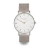 Silver Mesh Strap Engraved Watch -Fashion Accessories grey mesh strap engraved watch