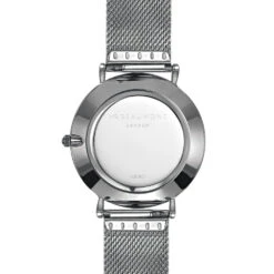 Gunmetal Mesh Strap Engraved Watch -Fashion Accessories gunmetal watch back