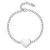 Silver Heart Chain Personalised Bracelet -Fashion Accessories heart chain bracelet engraved