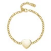 Heart Chain Personalised Bracelet – Gold 2 Heart Chain Personalised Bracelet – Gold -Fashion Accessories heart chain bracelet engraved gold