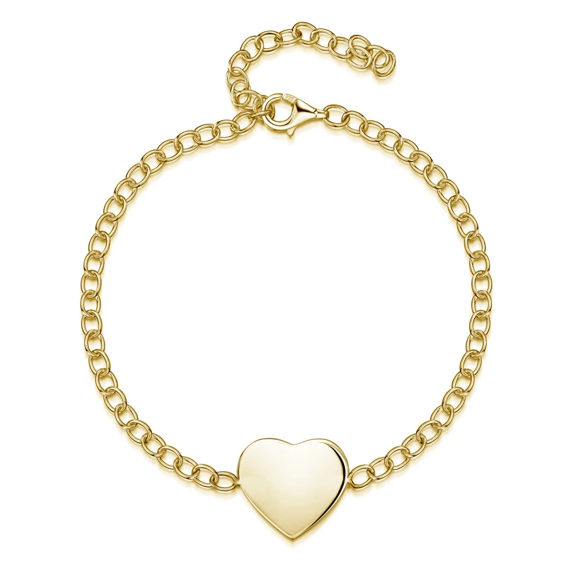 Heart Chain Personalised Bracelet – Gold 3 Heart Chain Personalised Bracelet – Gold