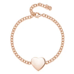 Heart Chain Personalised Bracelet – Rose Gold