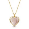 Pink Mother Of Pearl Heart Locket – Gold