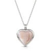 Pink Mother Of Pearl Heart Locket – Silver -Fashion Accessories heart locket quartz inlay silver hero