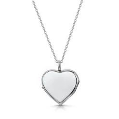 Pink Mother Of Pearl Heart Locket – Silver -Fashion Accessories heart locket silver hero engraved