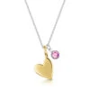 Swarovski® Birthstone Heart Pendant – 18K Gold Vermeil -Fashion Accessories heavy heart necklace gold charm oct